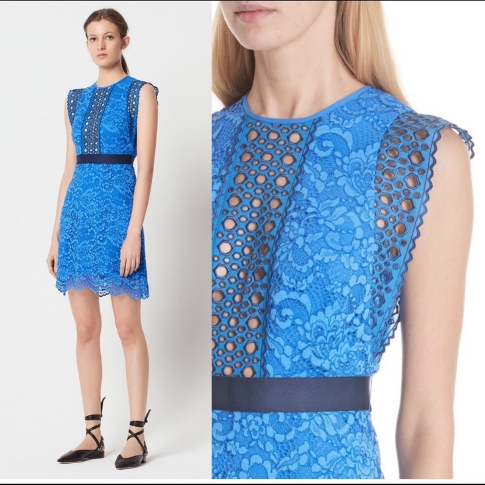 Sandro Handi Eyelet-Detail Lace Dress